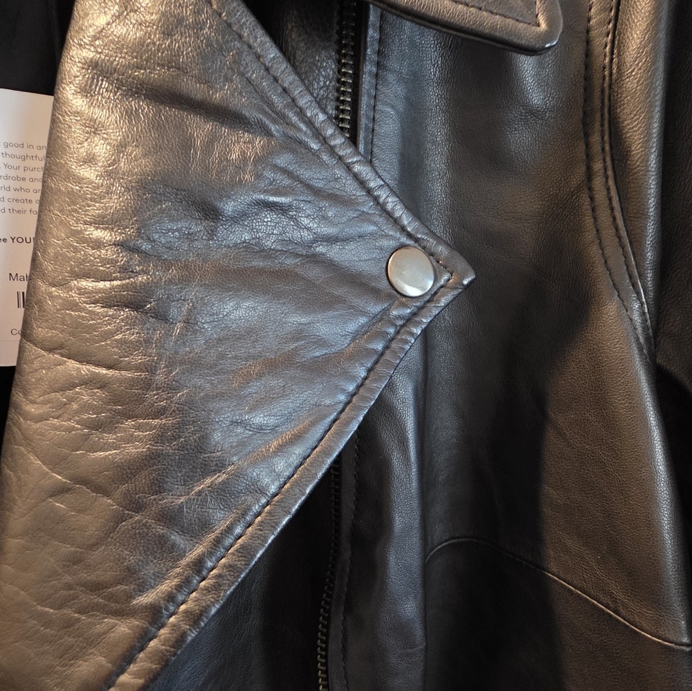 Able Maha Black Leather Jacket 2X - Picture 5 of 15